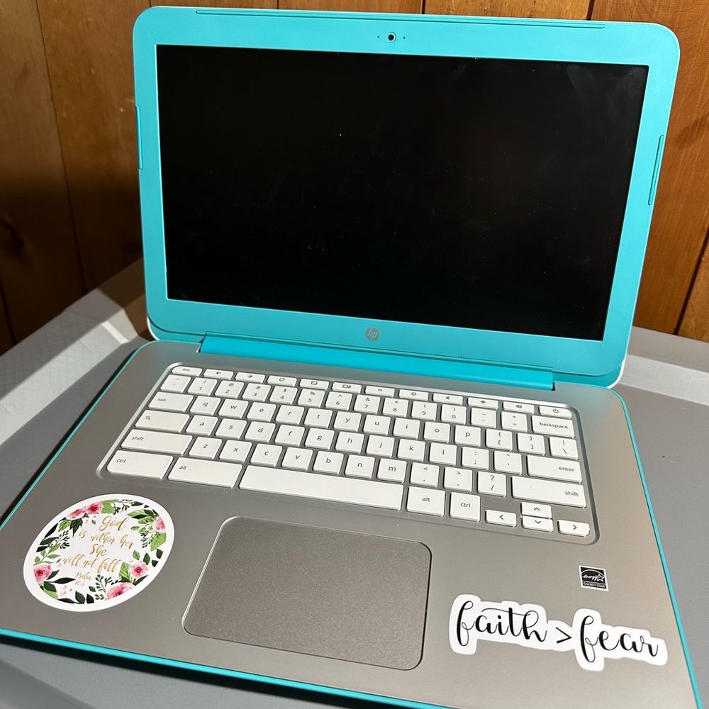 HP Chromebook with sleeve